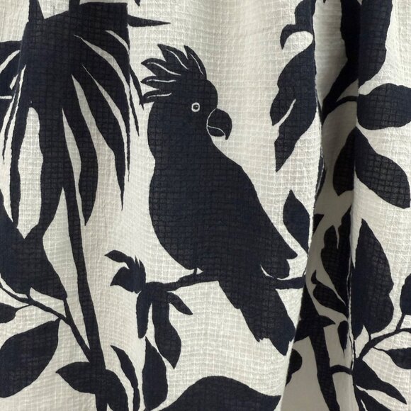 Maeve By Anthropologie Dress Women's Small Puff Sleeve Mini Back Bow Bird Print - Picture 16 of 16